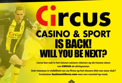 Lierse kan ook in het nieuwe seizoen rekenen op de trouwe steun van CIRCUS als shirtsponsor